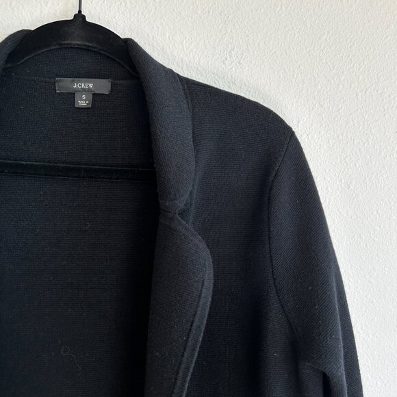 J. Crew Eloise Sweater Blazer Womens S Black Open Front Knit Cardigan BA552 - Picture 2 of 8